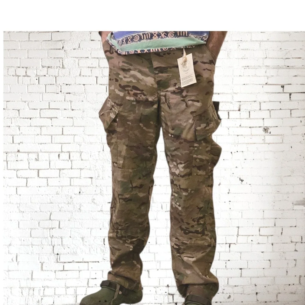 Vintage US Military Camo Pants Medium Regular Tactical Green 33x32in‎ Reworked